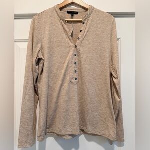 Banana Republic Beige Henley Knit Top